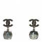 Ruthenium Crystal CC Drop Earrings Black Blue