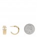 Metal Crystal CC Logo Hoop Earrings Gold