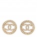 Pearl CC Round Earrings Gold