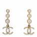 Crystal CC Drop Earrings Gold