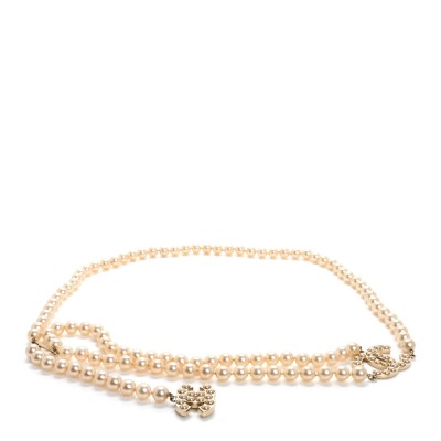 Pearl CC Double Strand Belt  Gold