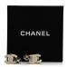 Metal Resin Crystal CC Flower Earrings Black Gold