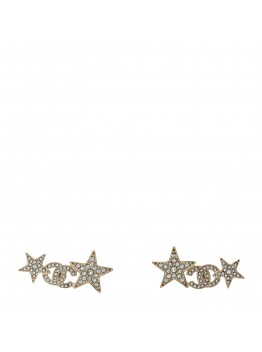 Crystal Star CC Earrings Gold