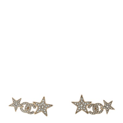 Crystal Star CC Earrings Gold