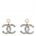 Crystal Baguette Pearl Bright Young Things CC Drop Earrings Silver