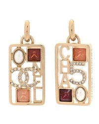 Pearl Crystal CC No 5 Pendant Drop Earrings Multicolor