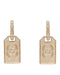 CC Tag Drop Earrings Gold