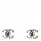 Baguette Crystal CC Earrings Silver Black