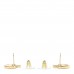 Resin CC No 5 Perfume Bottle Earrings Gold Pearly White
