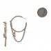 Metal Crystal Chain CC Hoop Earrings Gold