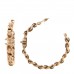 Metal Lambskin CC Turnlock Chain Hoop Earrings Matte Gold