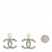 Crystal Baguette Pearl Bright Young Things CC Drop Earrings Silver