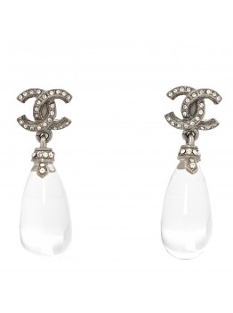 Ruthenium Crystal CC Drop Earrings Silver