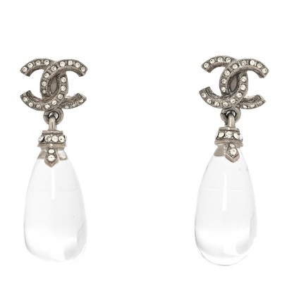 Ruthenium Crystal CC Drop Earrings Silver