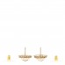 Crystal Pearl CC Round Earrings Gold Pearly White Black