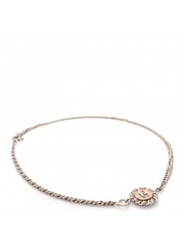 Lambskin Chain CC Medallion Belt Silver Gold