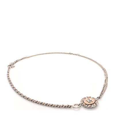 Lambskin Chain CC Medallion Belt Silver Gold