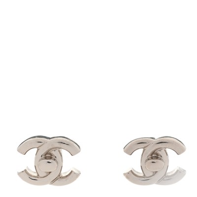 Metal CC Turnlock Earrings Gold