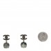 Ruthenium Crystal CC Drop Earrings Black Blue
