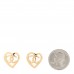 Metal CC Heart Coco In Love Earrings Gold