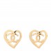 Metal CC Heart Coco In Love Earrings Gold