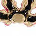 Lambskin CC Chain Earrings Black Gold Pink