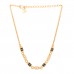 Metal Enamel CC Squares Choker Gold White Black