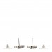 Baguette Crystal CC Earrings Silver Black