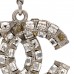Baguette Crystal CC Drop Earrings Silver