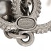 Metal Chain Pearl CC Drop Earrings Silver