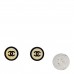 Mirror CC Clip On Earrings Black