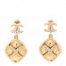 Crystal CC Drop Earrings Gold