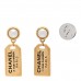 Pearl CC Tags Drop Earrings Gold