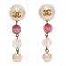 Enamel Bead CC Drop Clip On Earrings Gold Multicolor