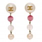 Enamel Bead CC Drop Clip On Earrings Gold Multicolor