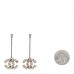 Baguette Crystal CC Drop Earrings Silver