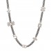 Ruthenium Crystal Chain CC Lucky Charms Choker Silver