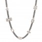 Ruthenium Crystal Chain CC Lucky Charms Choker Silver