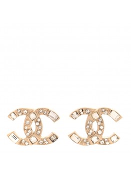 Crystal Baguette CC Earrings Gold