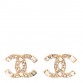 Crystal Baguette CC Earrings Gold