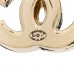 Enamel CC Earrings Gold White