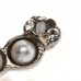 Crystal Pearl Bead CC Drop Earrings Silver Black
