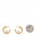 Metal Crystal CC Rope Hoop Earrings Gold