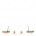 Resin Metal CC Star Earrings Gold