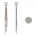 Metal Chain Pearl CC Drop Earrings Silver