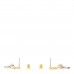 Metal Crystal CC Chain Drop Earrings Gold