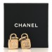 Metal CC Lock Drop Earrings Gold