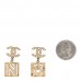Crystal CC No 5 Drop Earrings Gold