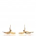 Metal CC Logo Drop Clip On Earrings Gold