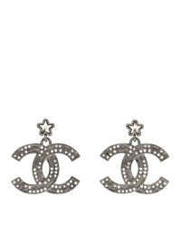 Ruthenium Crystal Star CC Drop Earrings